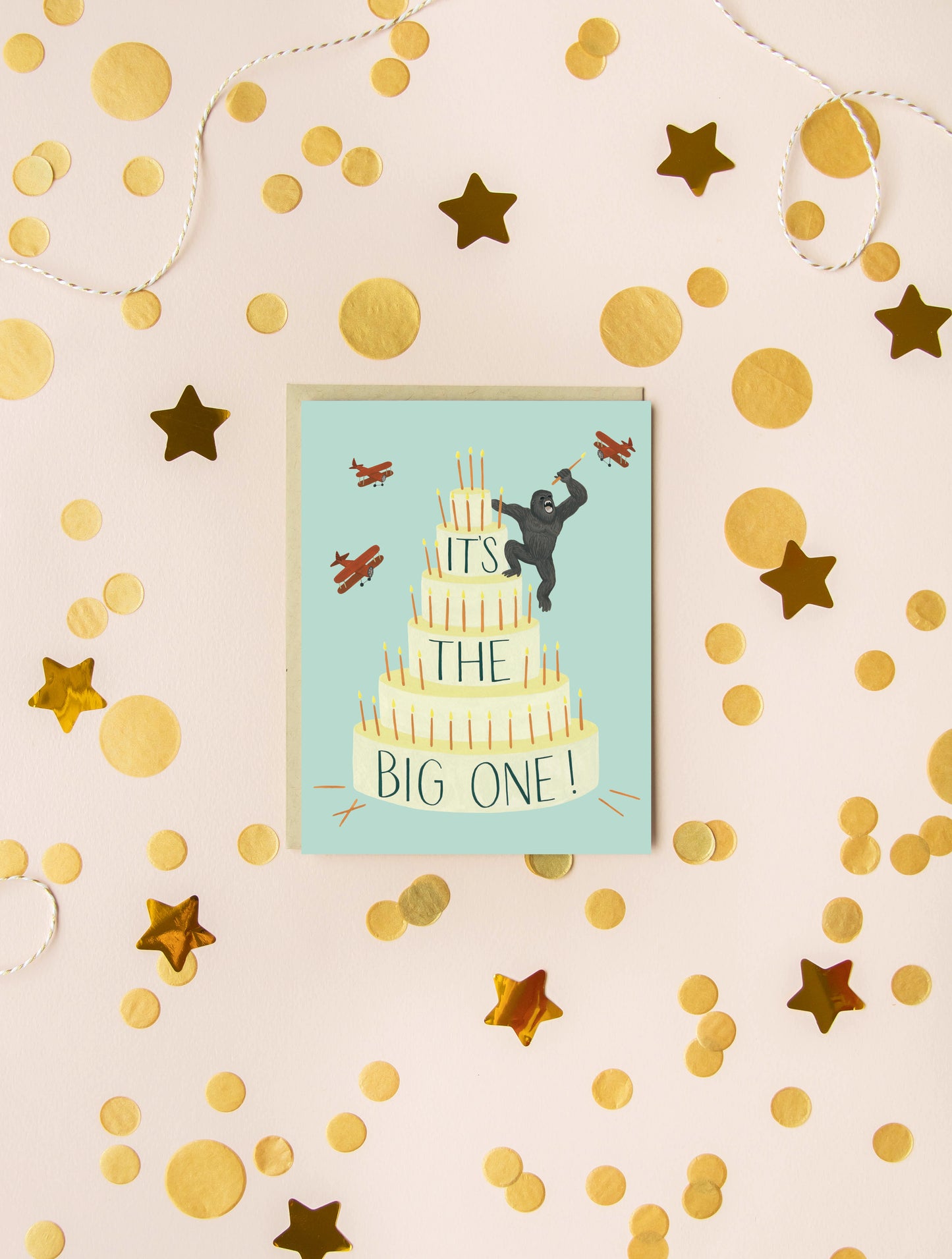 KING KONG MILESTONE CAKE - BIRTHDAY GREETING CARD