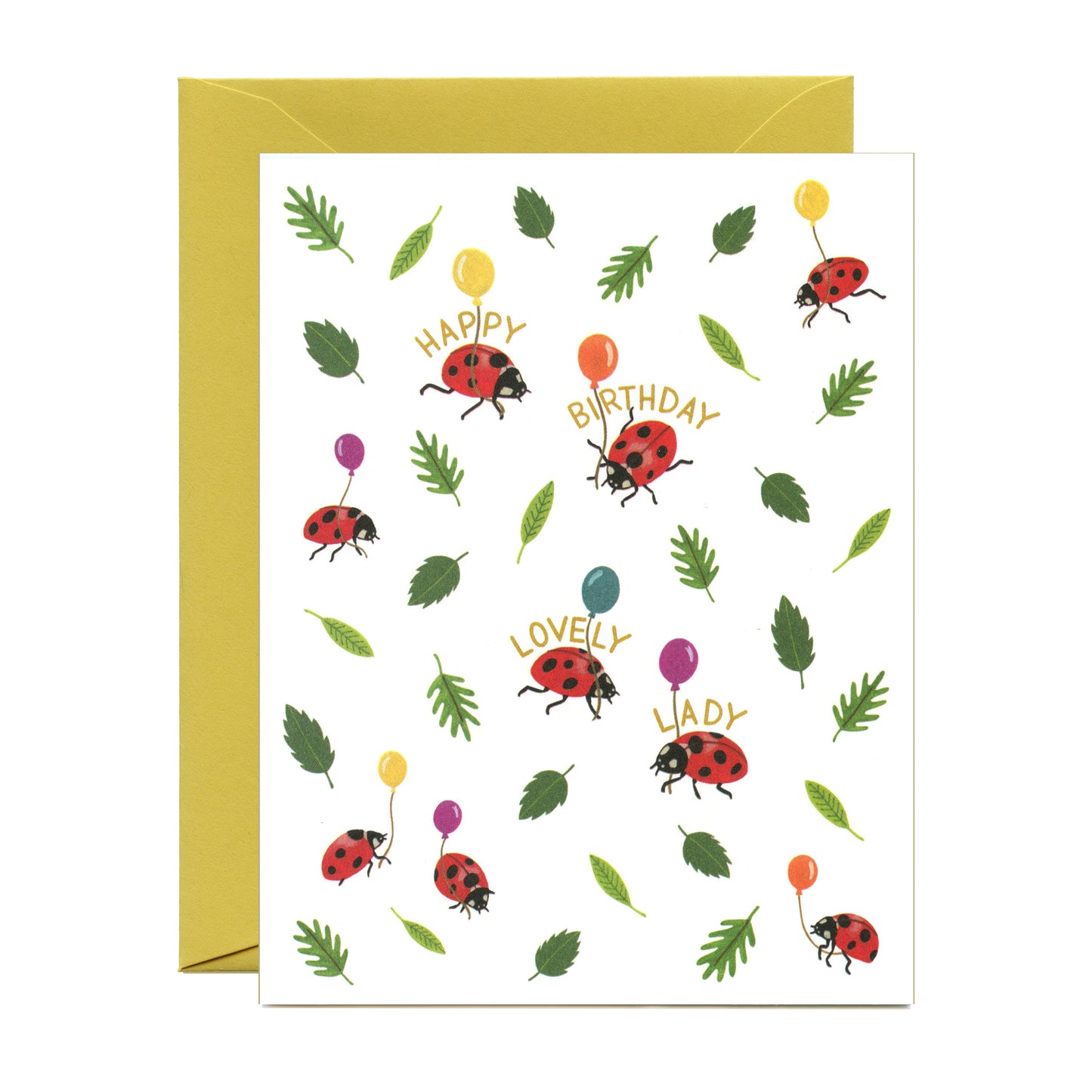 LADYBUGS AND BALLOONS - BIRTHDAY GREETING CARD