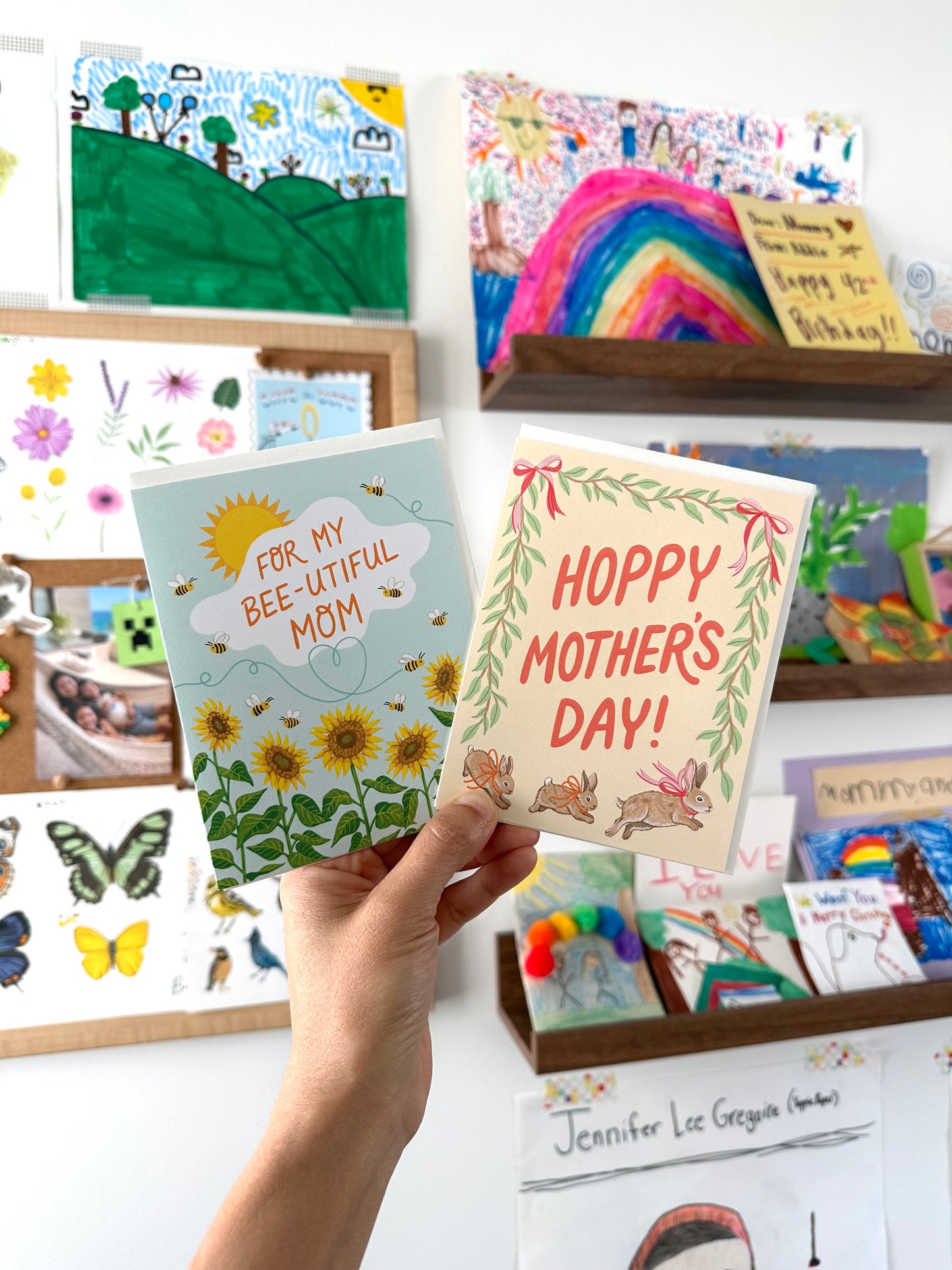 MAMA BUNNY AND BABIES - MOTHER'S DAY GREETING CARD