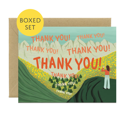 BIG ECHOS THANK YOU GREETING CARDS, BOXED SET OF 8