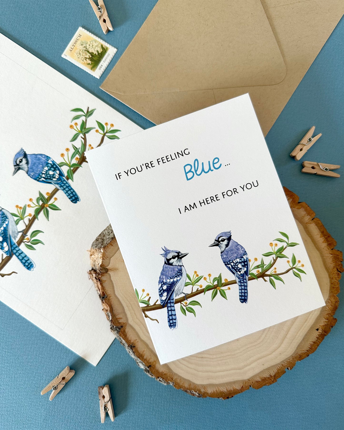BLUE JAY SYMPATHY GREETING CARD