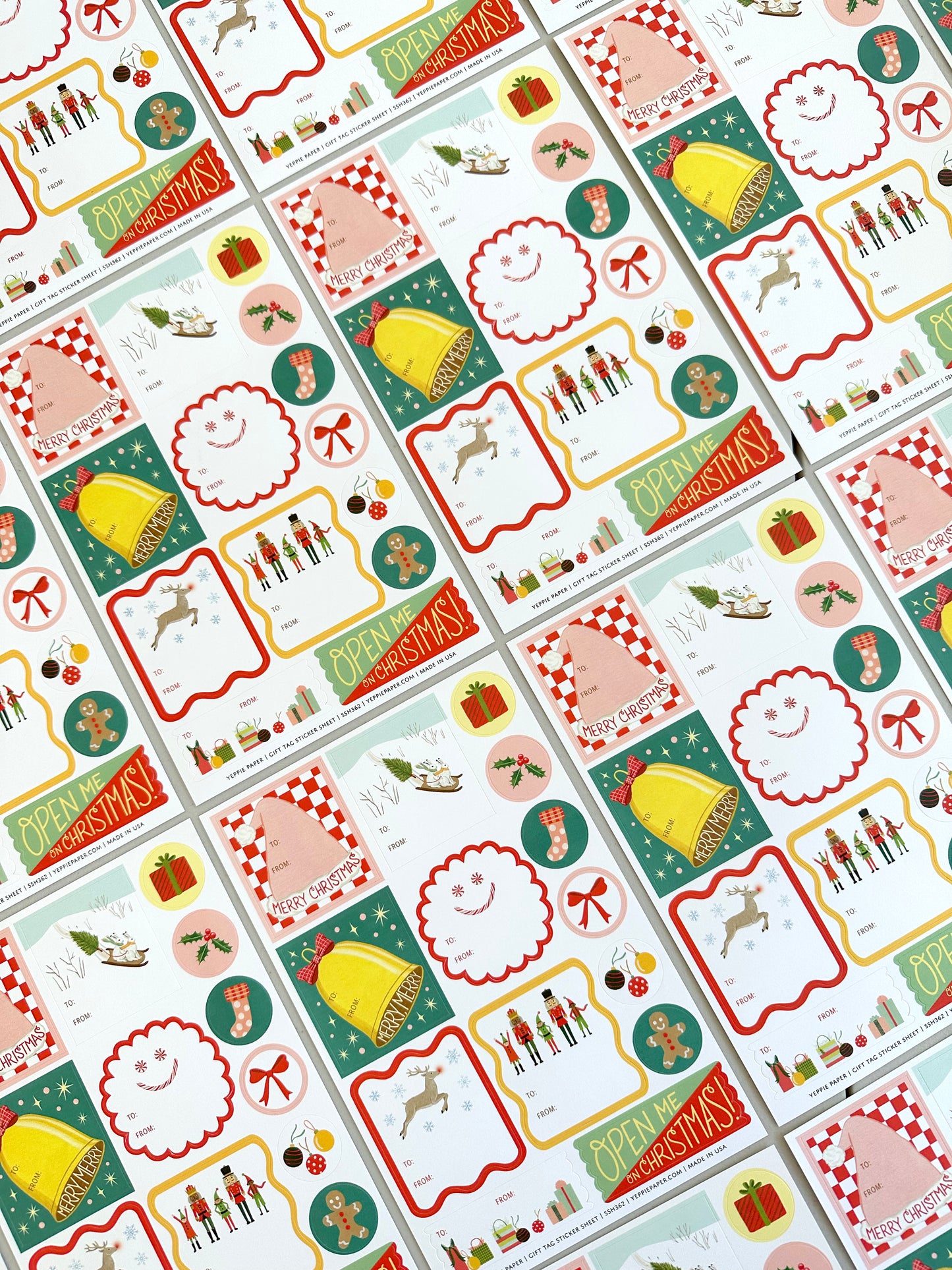 CHRISTMAS ADHESIVE GIFT TAG STICKER SHEETS - SET OF 3