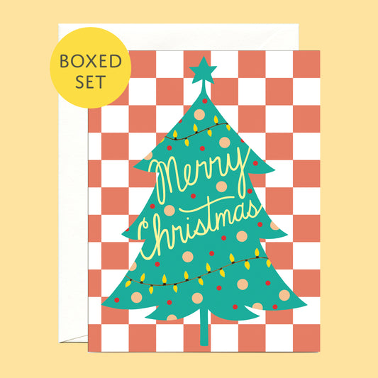 CHRISTMAS TREE - HOLIDAY GREETING CARDS, BOXED SET OF 8