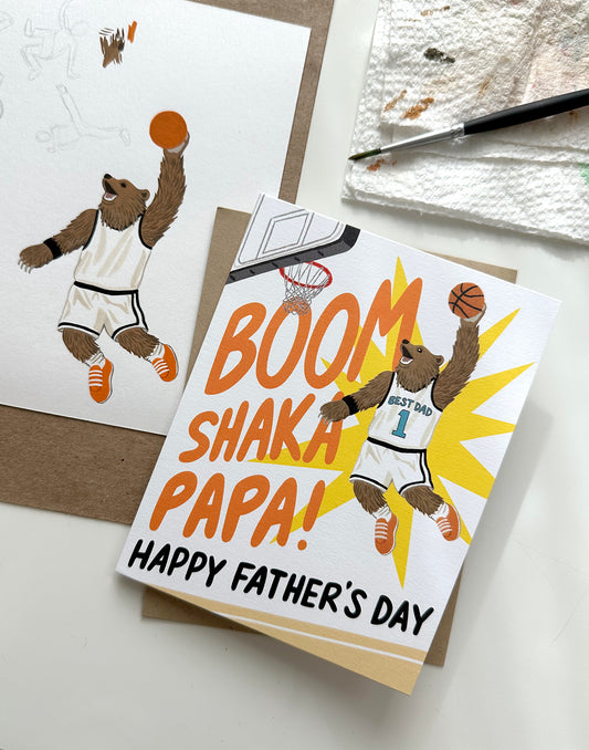 BASKETBALL SLAM DUNK FATHER'S DAY GREETING CARD