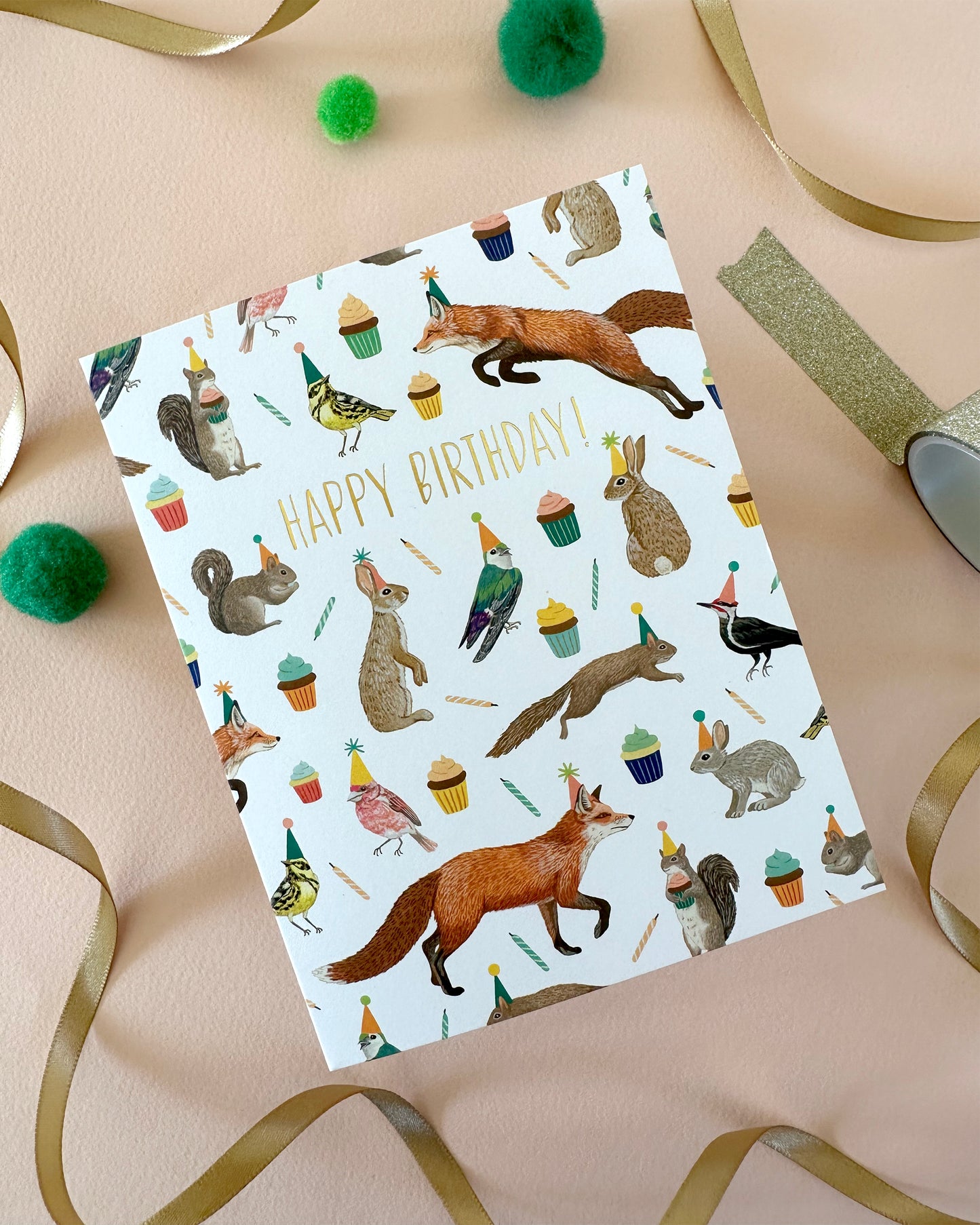 FOREST ANIMALS GALORE - BIRTHDAY GREETING CARD