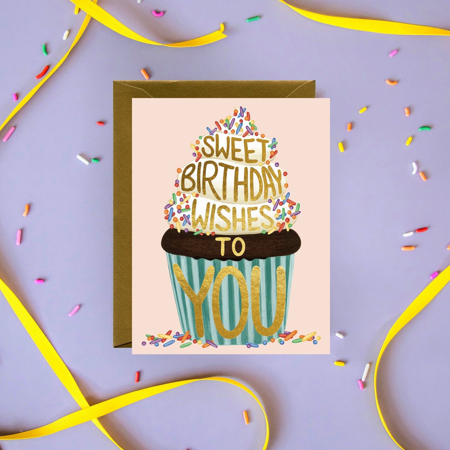 GIANT CUPCAKE WITH SPRINKLES - BIRTHDAY GREETING CARD