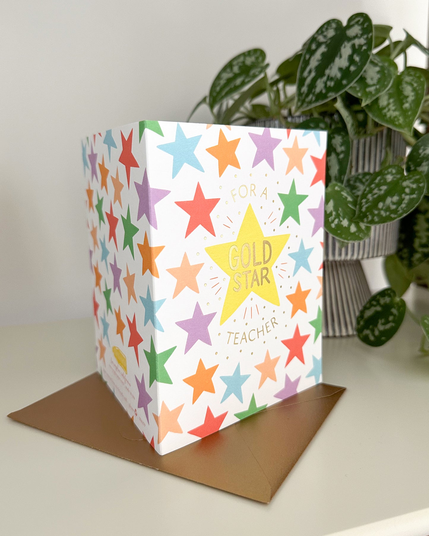 GOLD STAR - TEACHER APPRECIATION GREETING CARD
