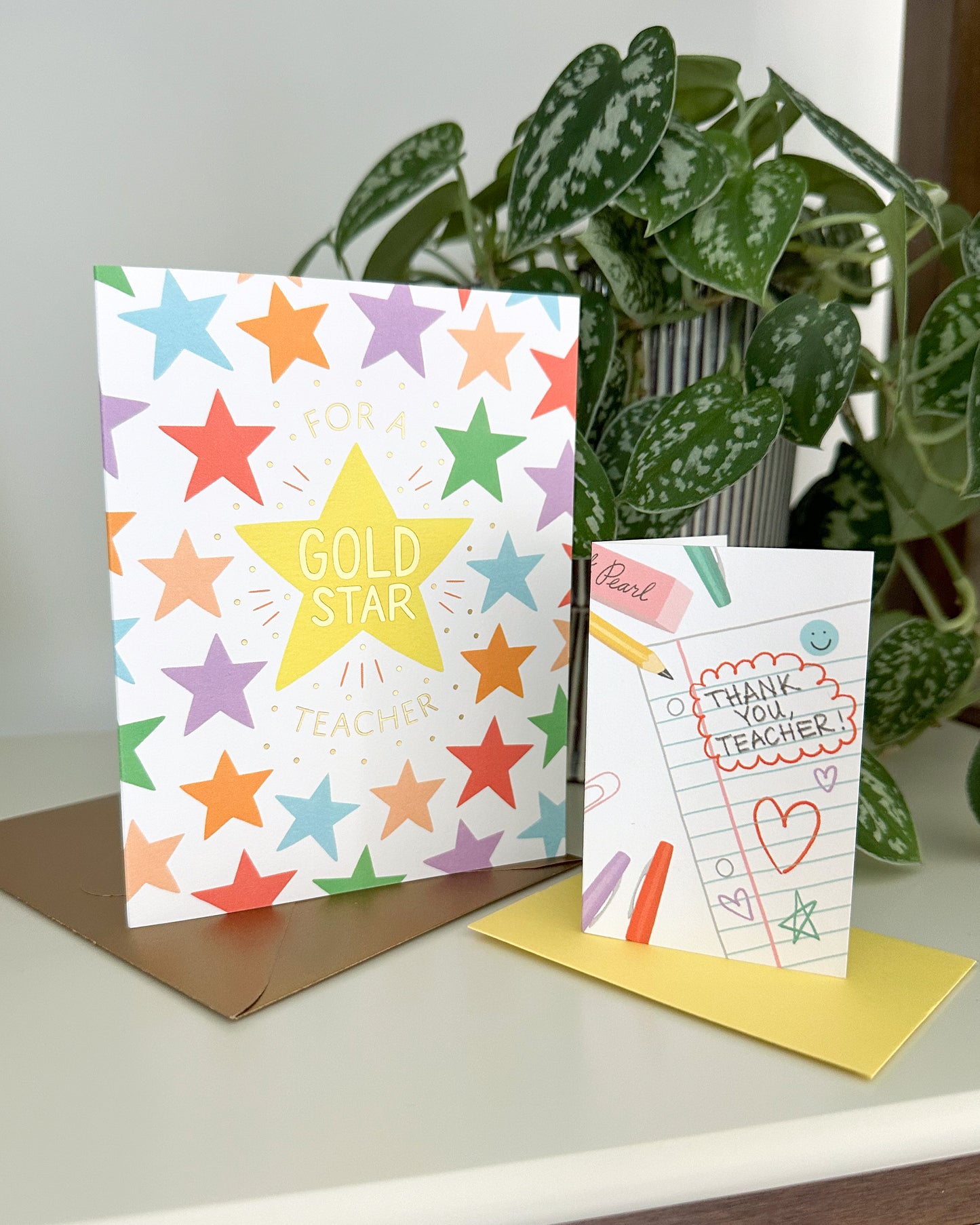 GOLD STAR - TEACHER APPRECIATION GREETING CARD