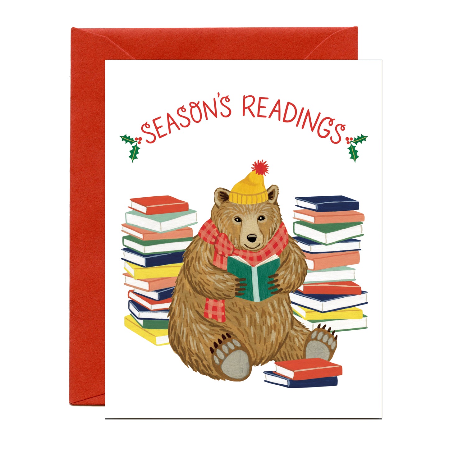 SEASON'S READINGS BEAR - HOLIDAY GREETING CARDS, BOXED SET OF 8