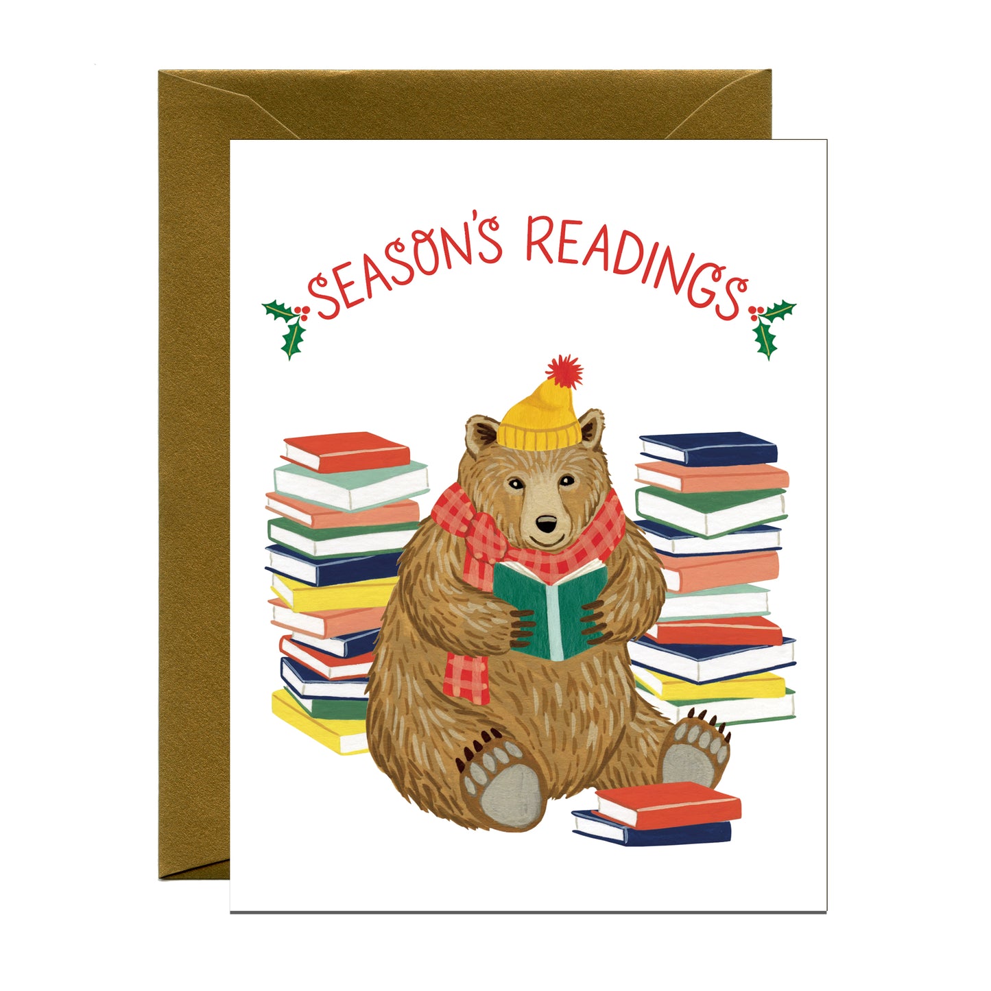 SEASON'S READINGS BEAR - HOLIDAY GREETING CARDS, BOXED SET OF 8