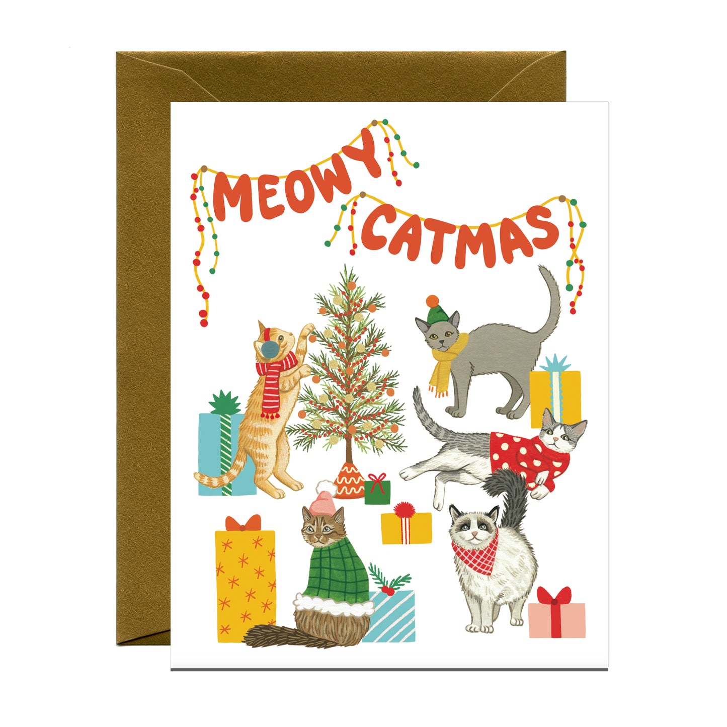 MEOWY CATMAS - HOLIDAY GREETING CARDS, BOXED SET OF 8
