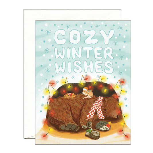 HIBERNATING BEAR & FRIENDS - HOLIDAY GREETING CARD