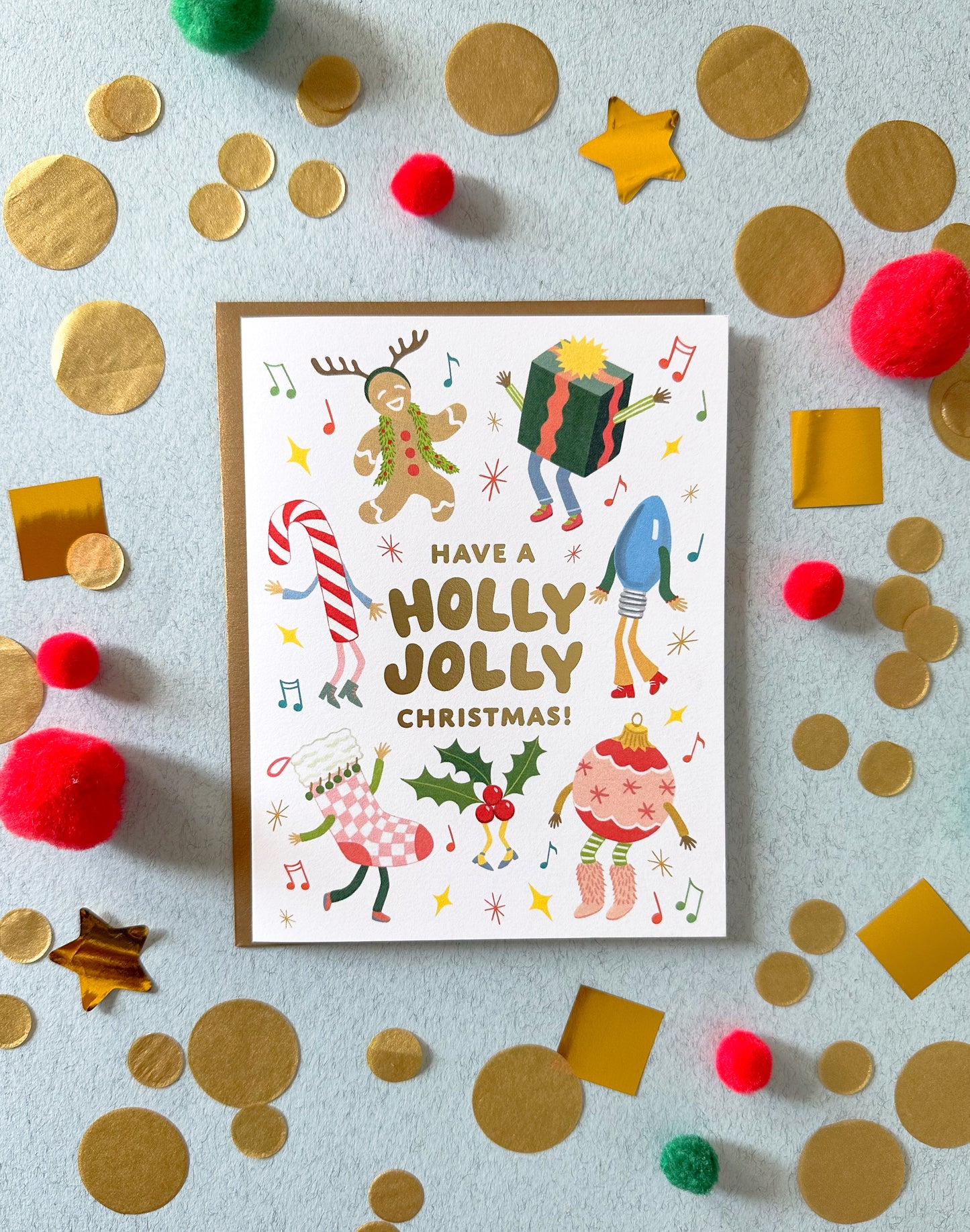 HOLLY JOLLY - CHRISTMAS GREETING CARD