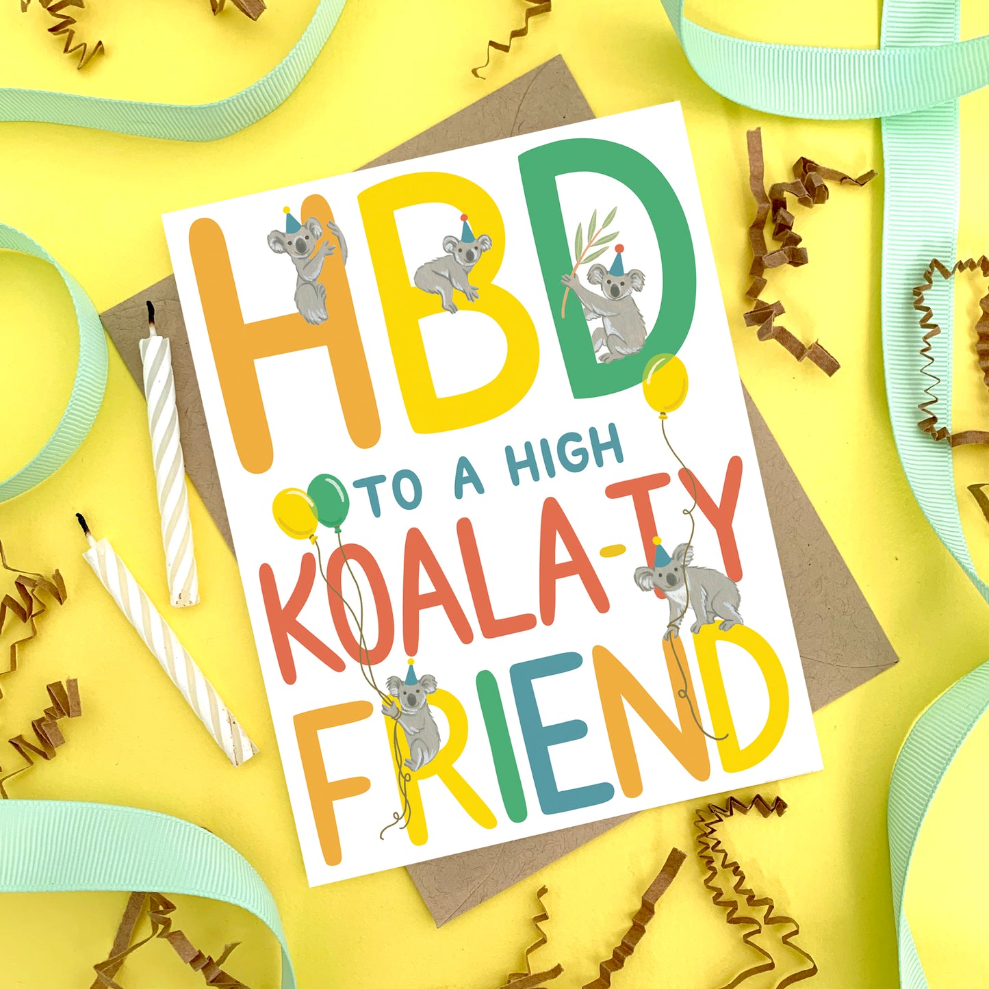 KOALAS AND BALLOONS - BIRTHDAY GREETING CARD
