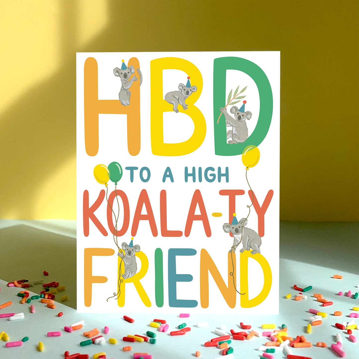 KOALAS AND BALLOONS - BIRTHDAY GREETING CARD