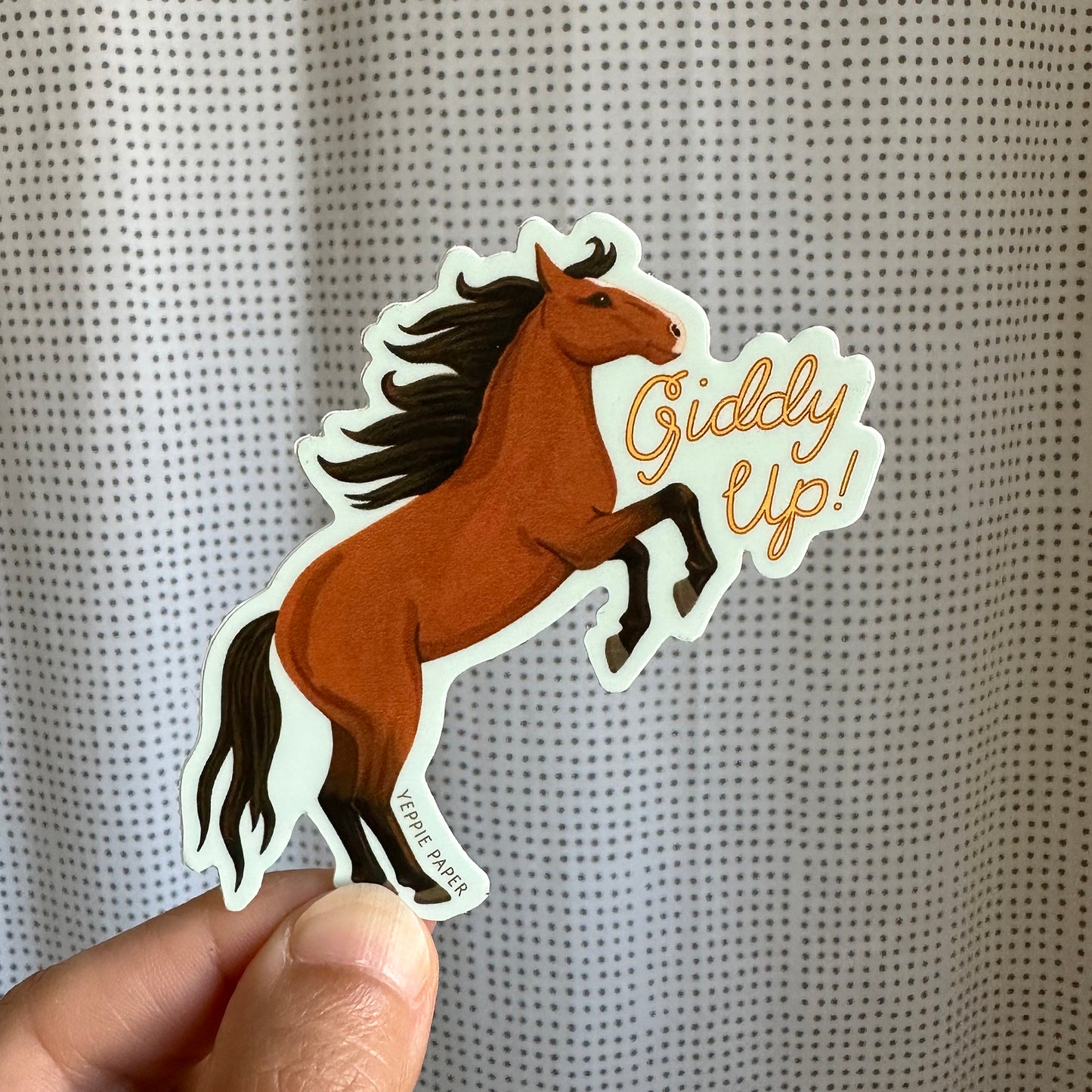 GIDDY UP HORSE - DIE CUT STICKER