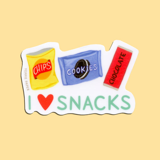 I LOVE SNACKS - DIE CUT STICKER