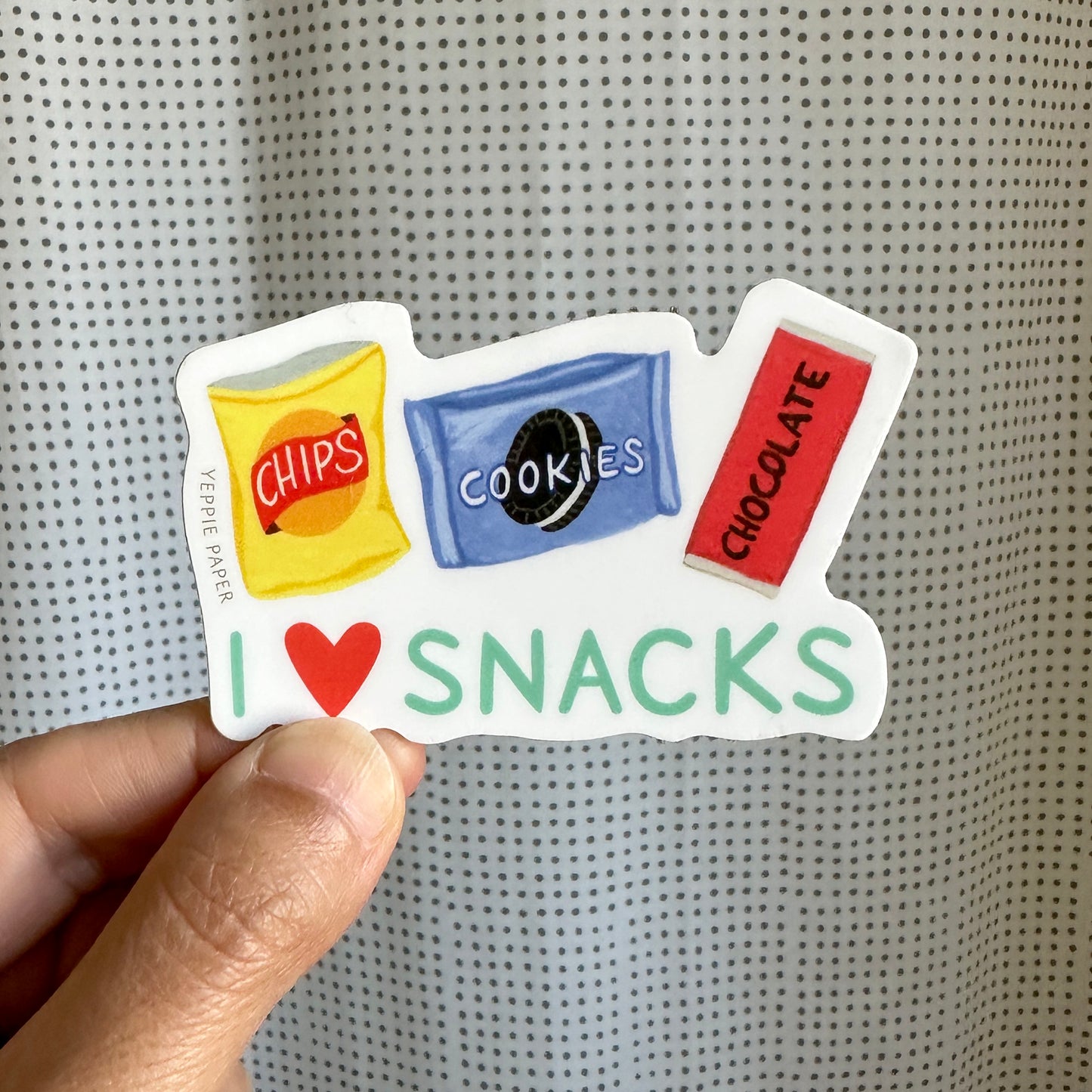 I LOVE SNACKS - DIE CUT STICKER