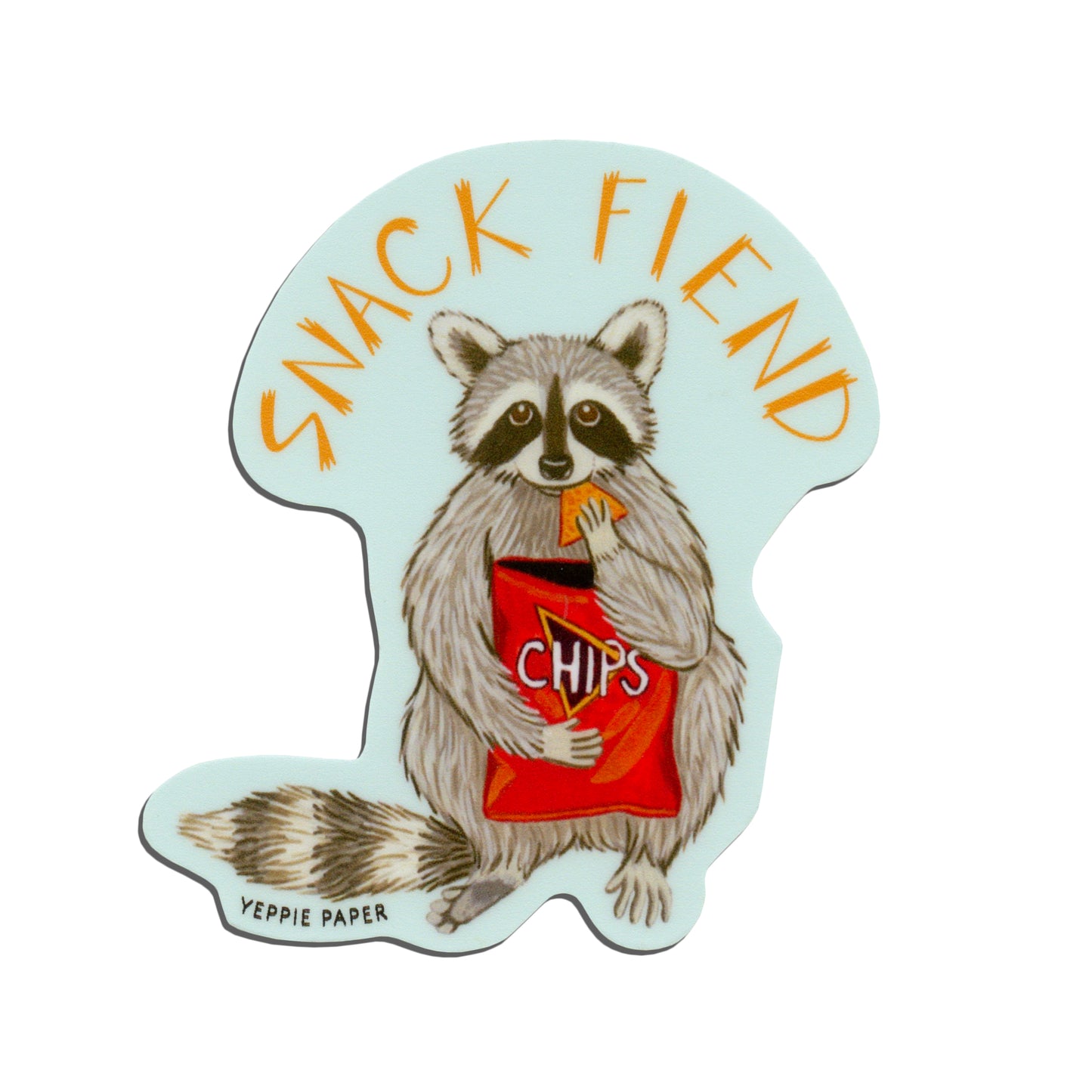 SNACK FIEND RACCOON - DIE CUT STICKER