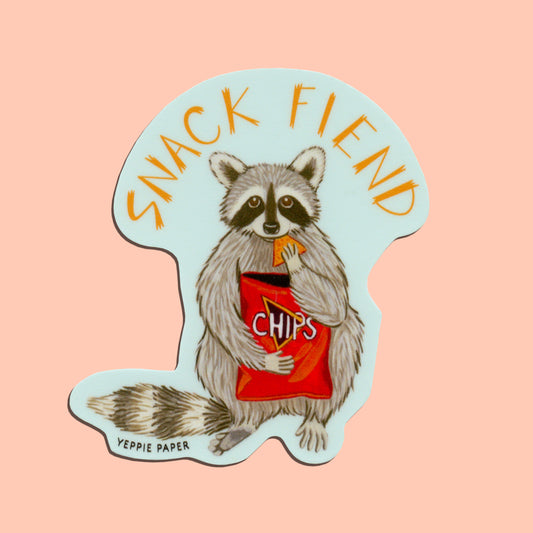 SNACK FIEND RACCOON - DIE CUT STICKER