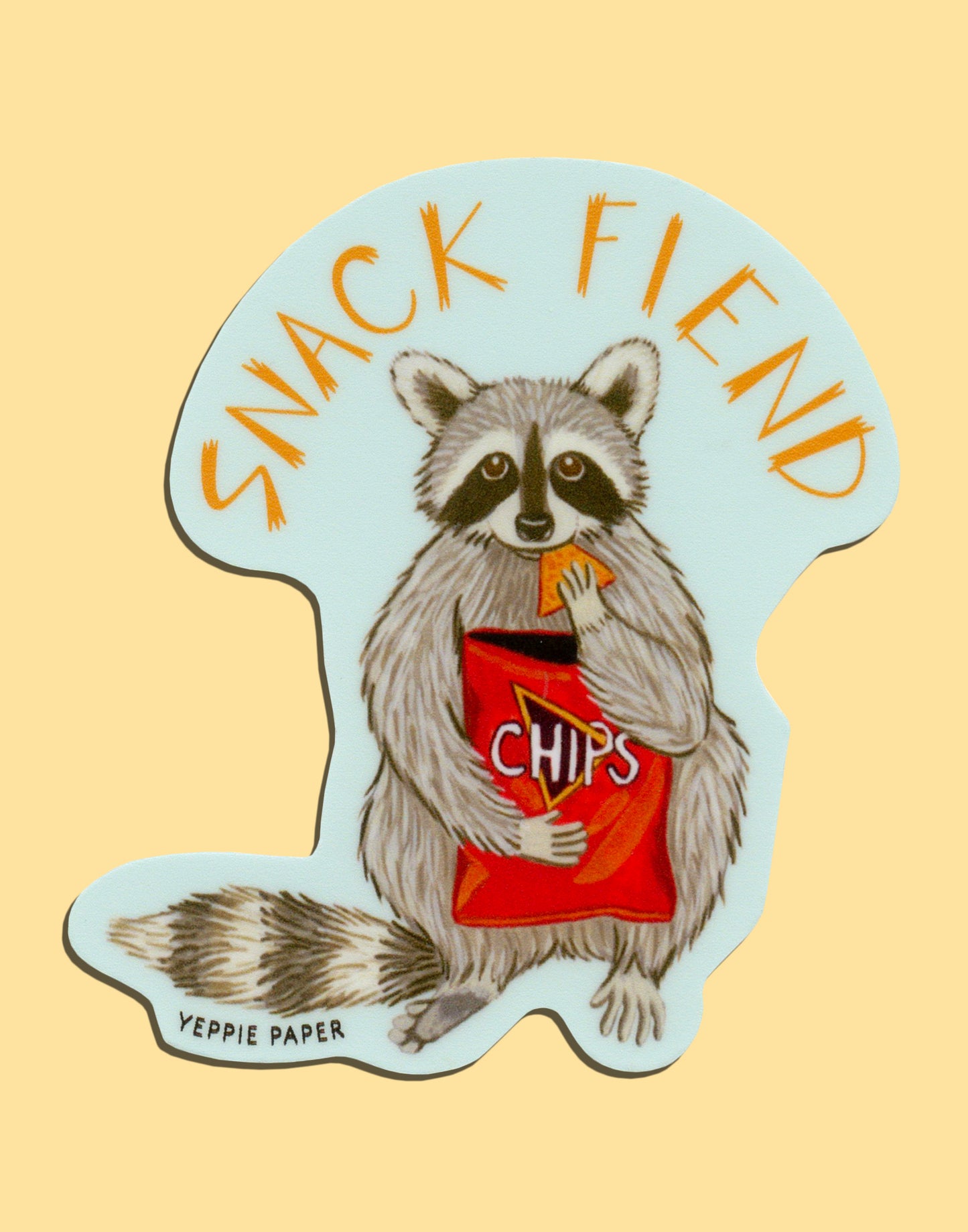 SNACK FIEND RACCOON - DIE CUT STICKER