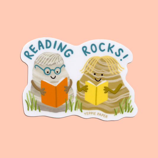 READING ROCKS - DIE CUT STICKER