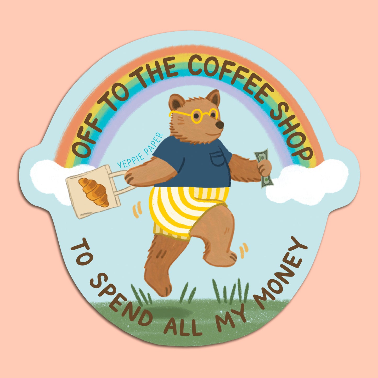 COFFEE SHOP BEAR - DIE CUT STICKER