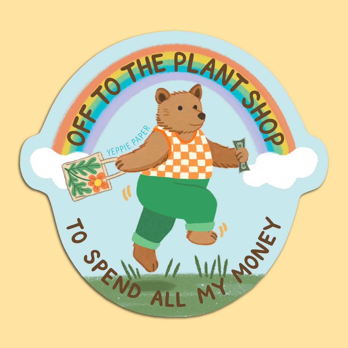 PLANT SHOP BEAR - DIE CUT STICKER
