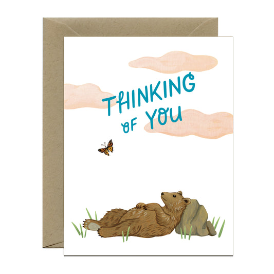 BEAR AND BUTTERFLY SYMPATHY GREETING CARD