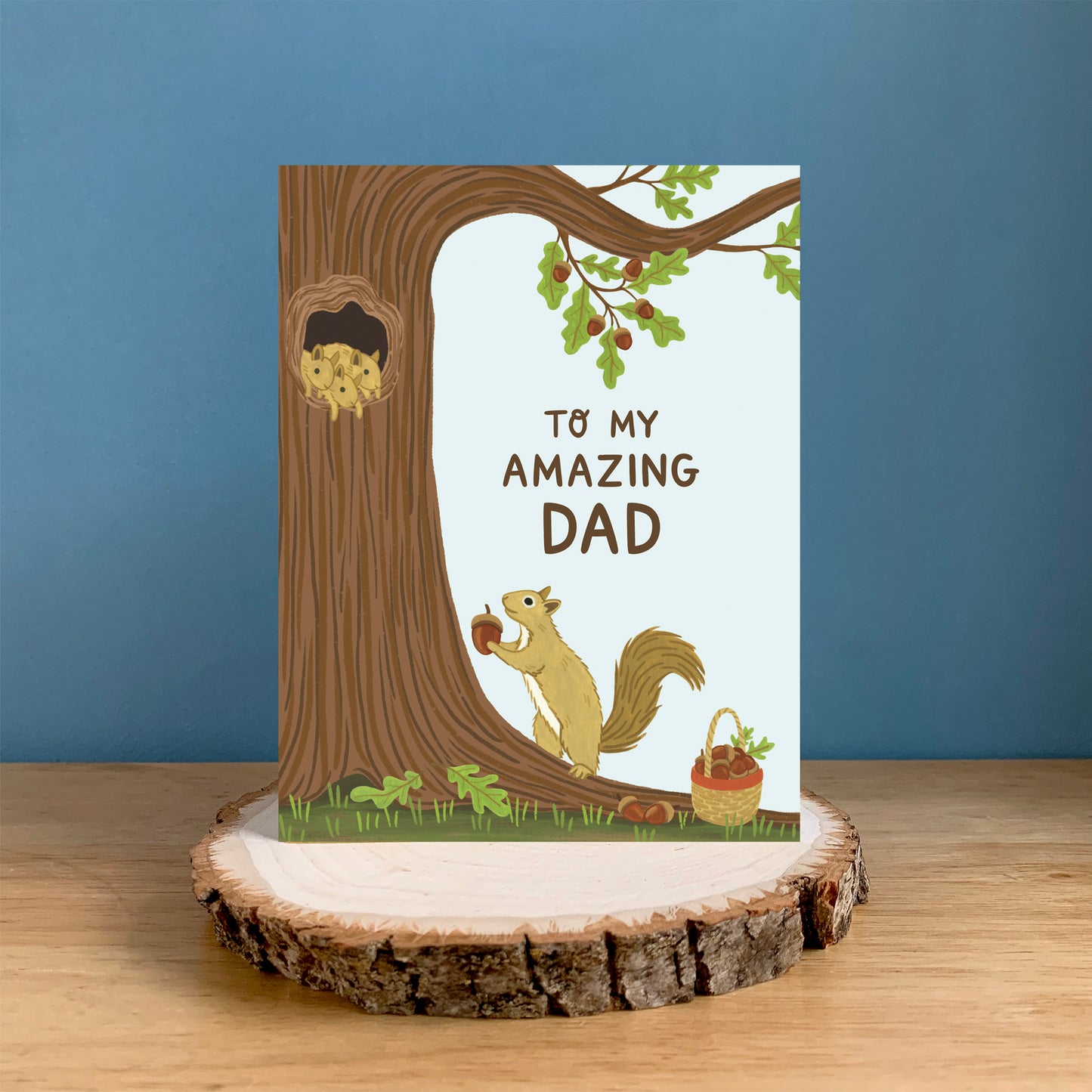 WOODLAND SQUIRREL DAD - FATHER'S DAY GREETING CARD