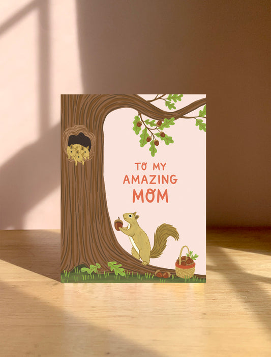 WOODLAND SQUIRREL - MOTHER'S DAY GREETING CARD