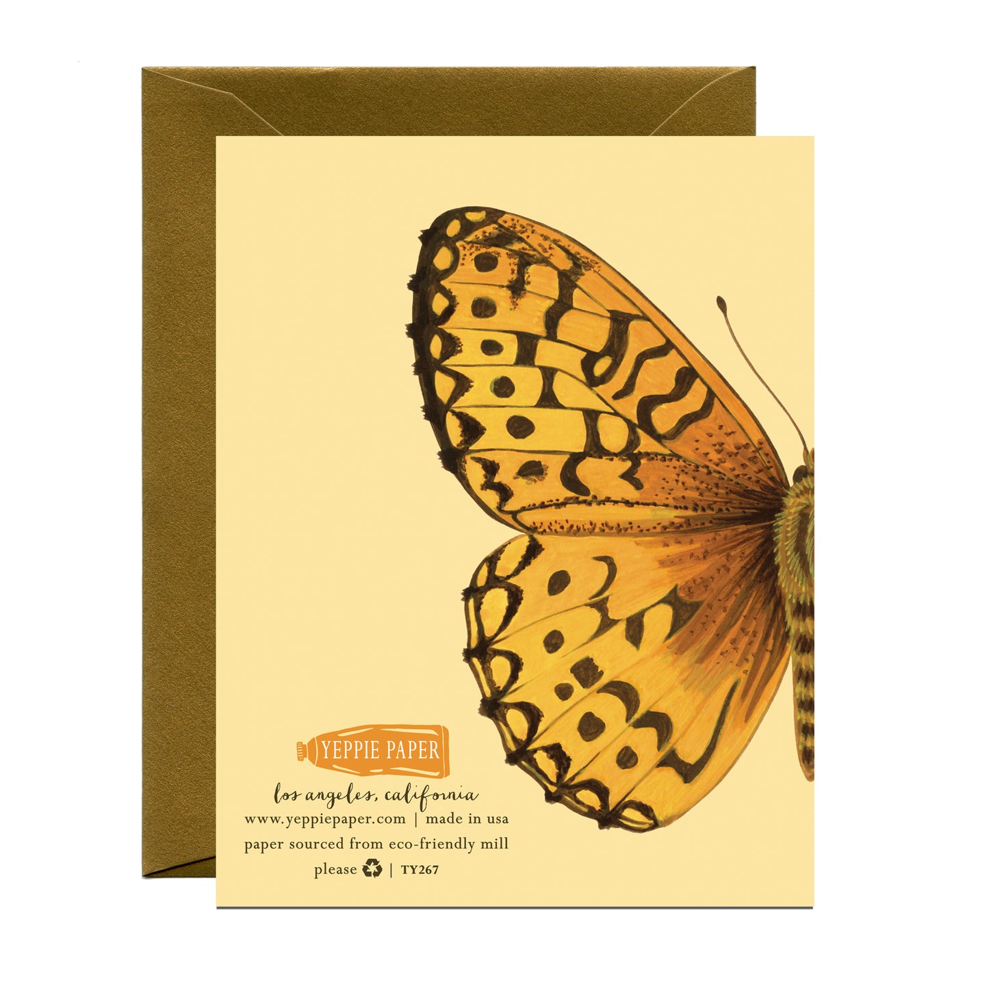 FRITILLARY BUTTERFLY - THANK YOU GREETING CARD