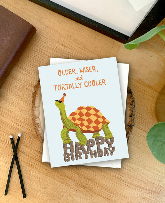 TORTALLY COOL TORTOISE - BIRTHDAY GREETING CARD