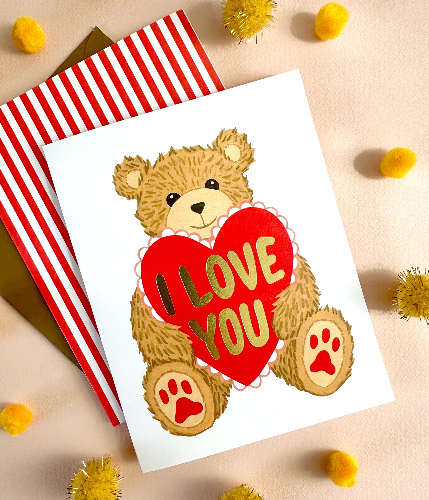 VALENTINE'S TEDDY BEAR - VALENTINE'S DAY GREETING CARD