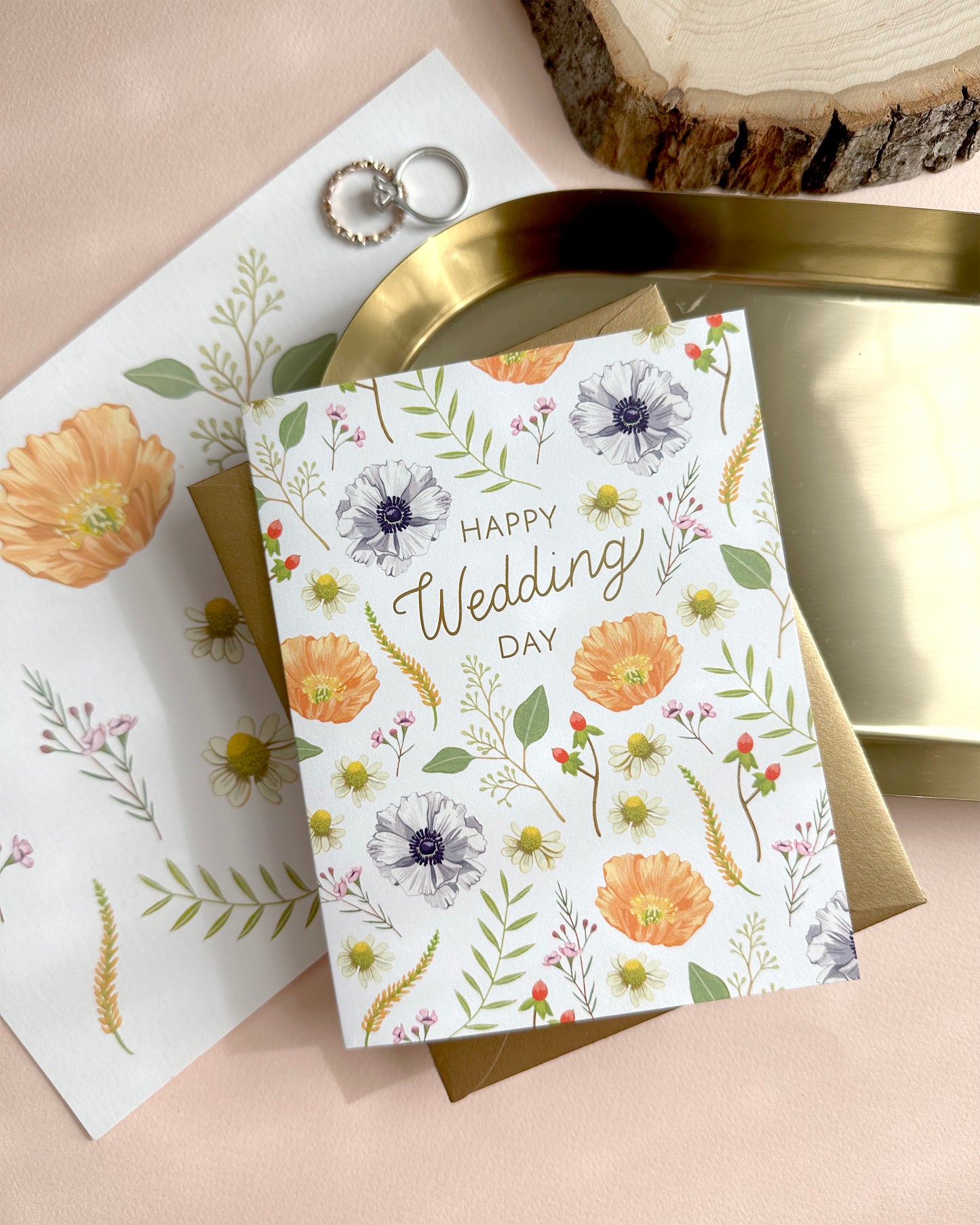 WEDDING FLOWERS - WEDDING GREETING CARD