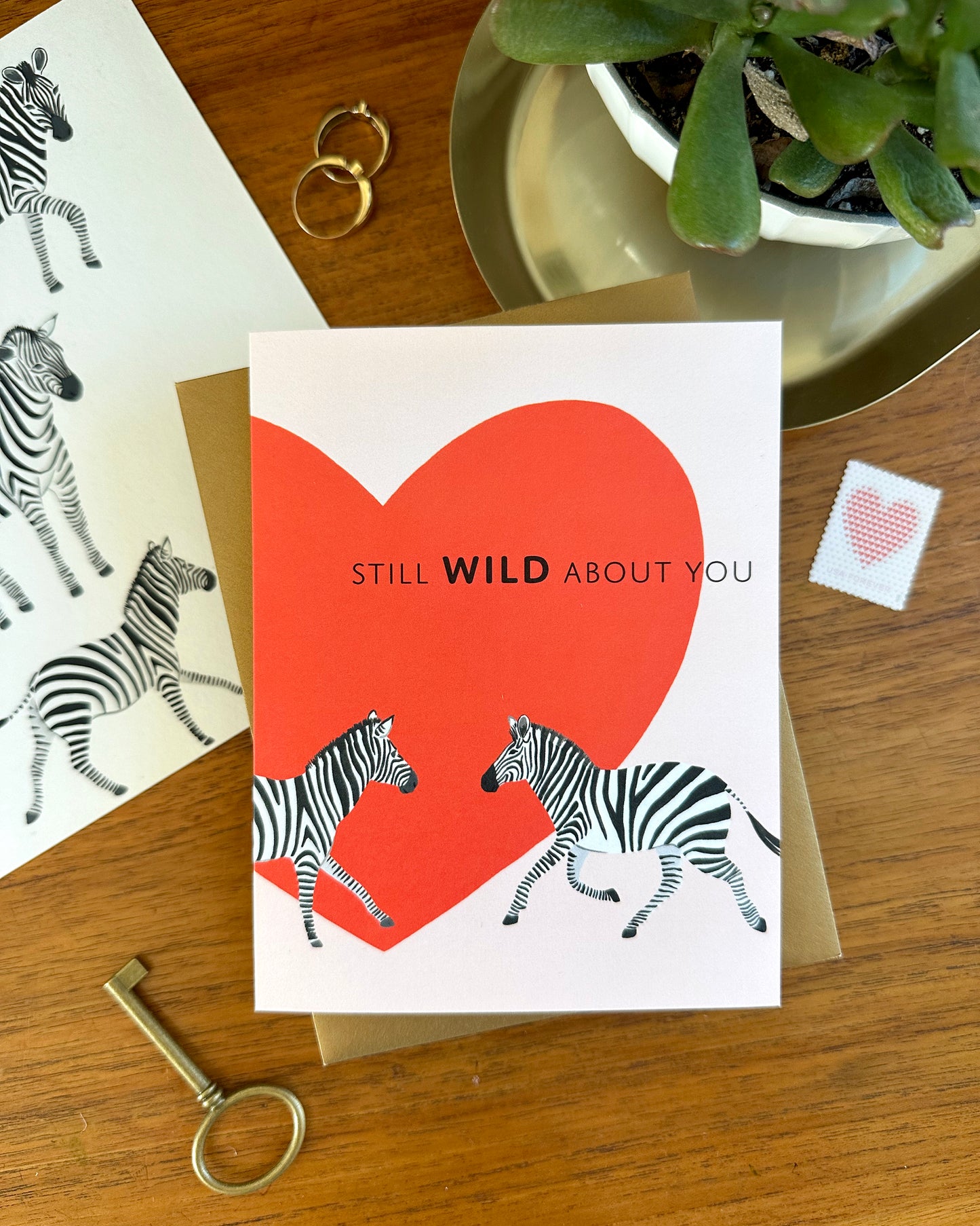 WILD ZEBRAS - ANNIVERSARY GREETING CARD