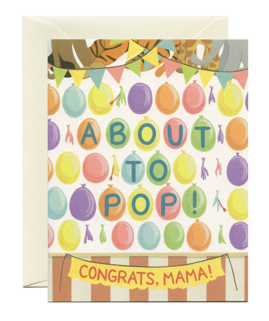 CARNIVAL BALLOONS AND DARTS - NEW BABY GREETING CARD