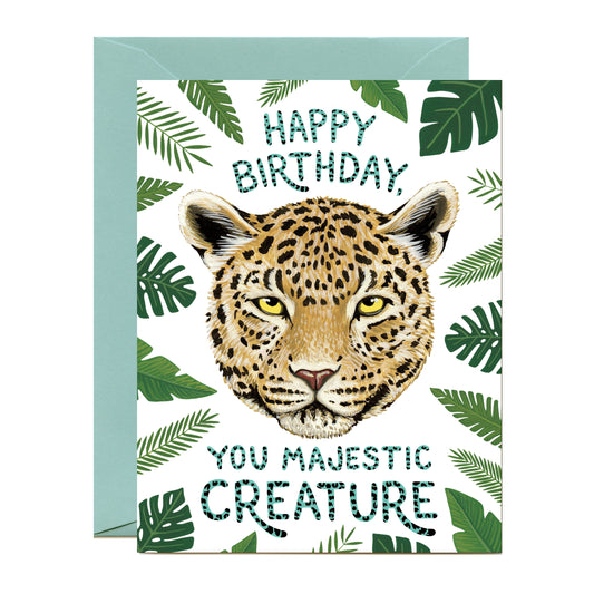 MAJESTIC LEOPARD - BIRTHDAY GREETING CARD