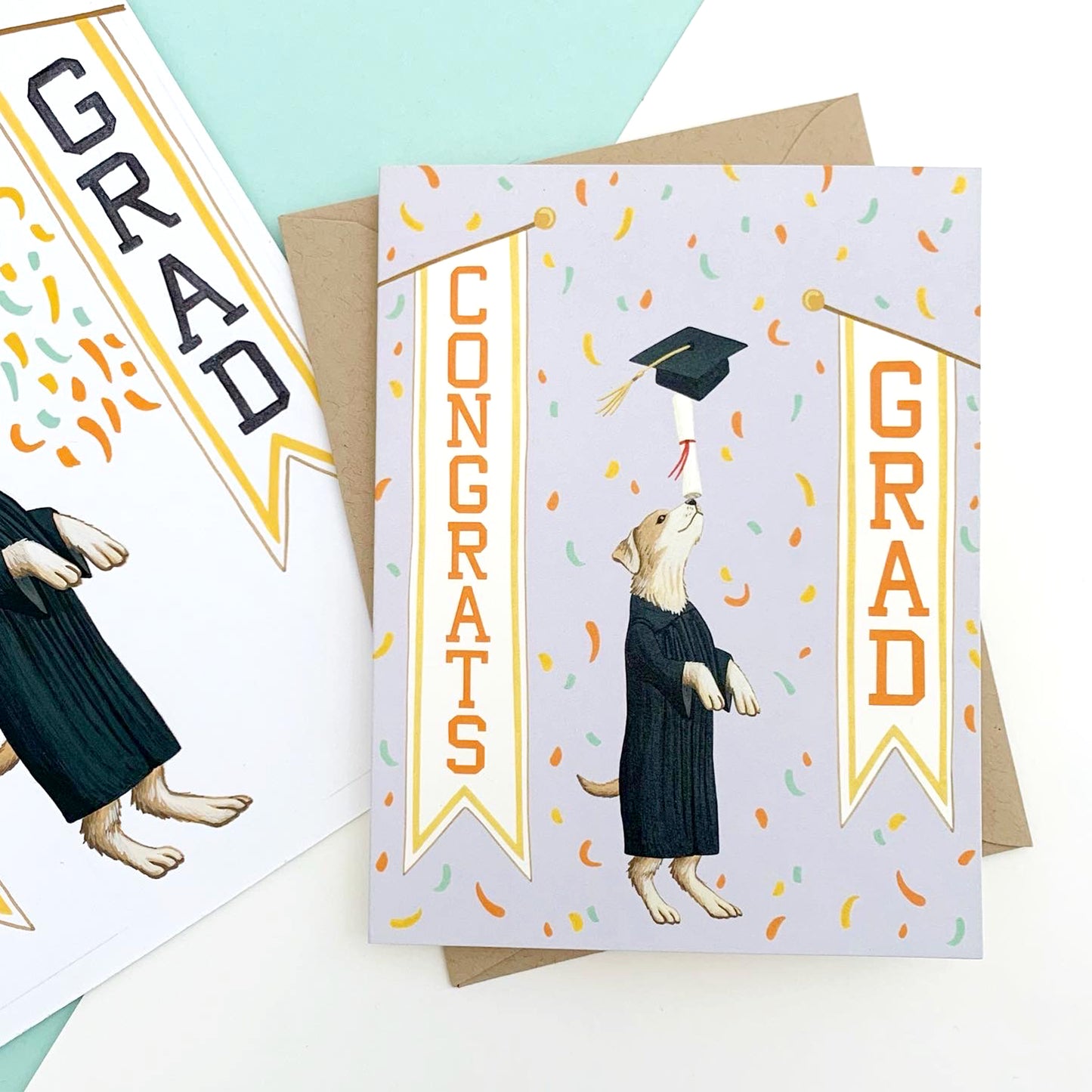 BALANCING DOG - GRADUATION GREETING CARD