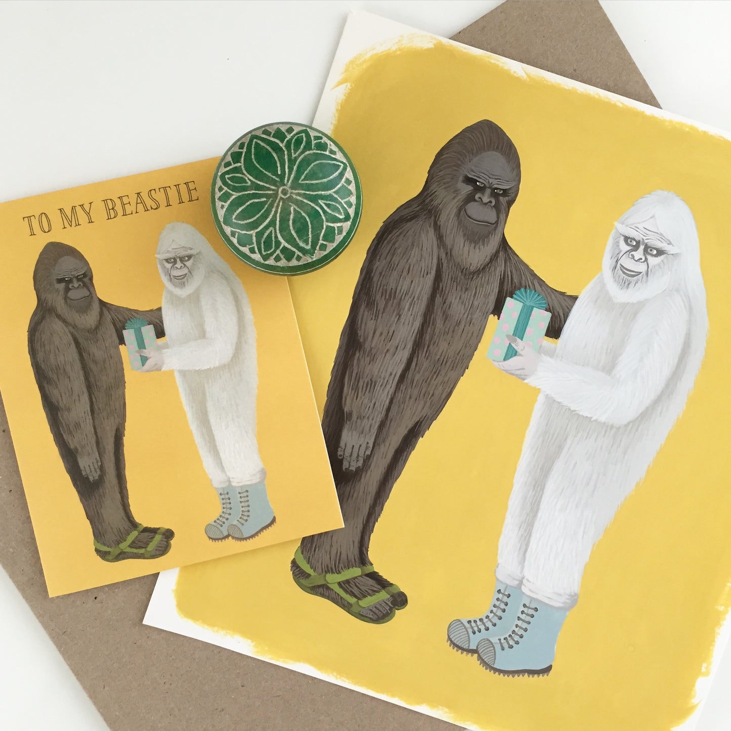 TO MY BEASTIE, BIGFOOT AND YETI - BIRTHDAY GREETING CARD