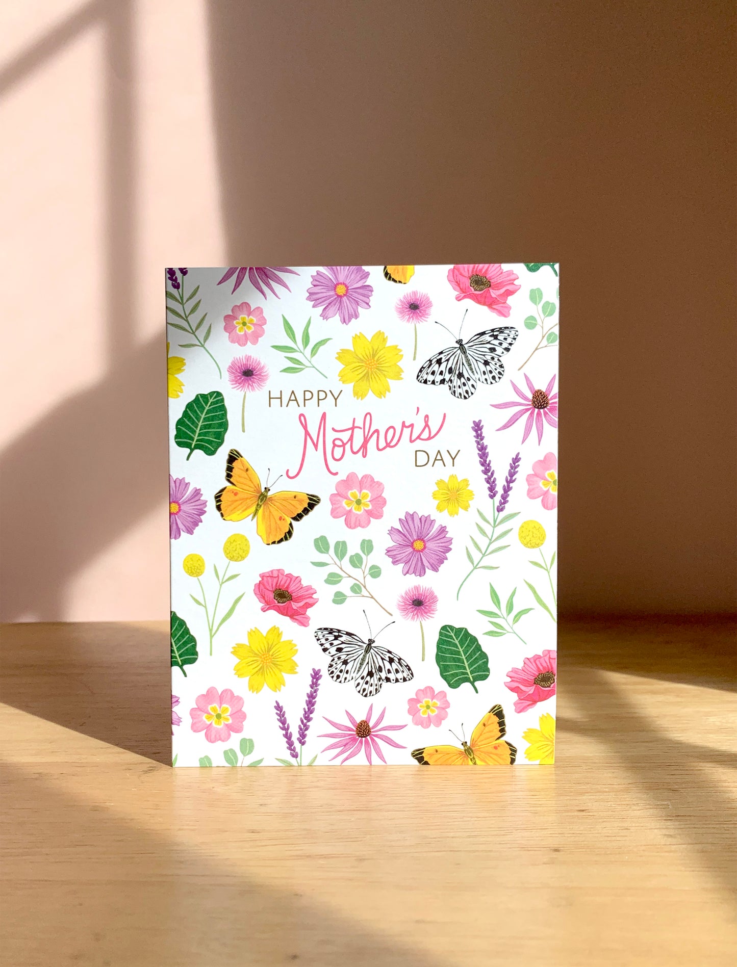 BEAUTIFUL BUTTERFLIES AND FLOWERS - MOTHER'S DAY GREETING CARD