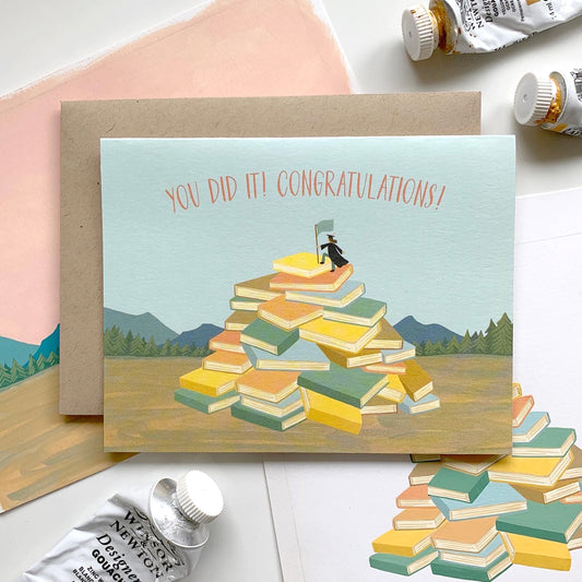 BOOK MOUNTAIN - GRADUATION GREETING CARD