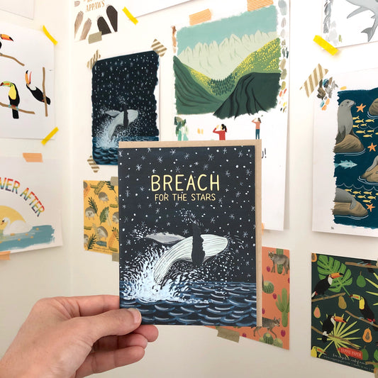 BREACHING WHALE - ENCOURAGEMENT GREETING CARD