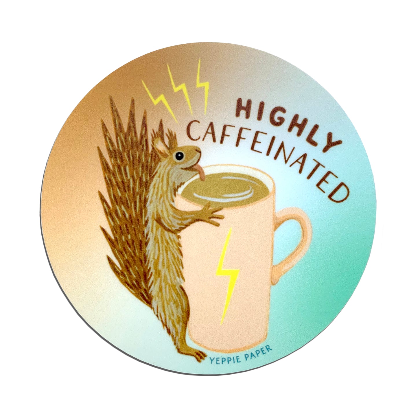 CAFFEINATED SQUIRREL - DIE CUT STICKER