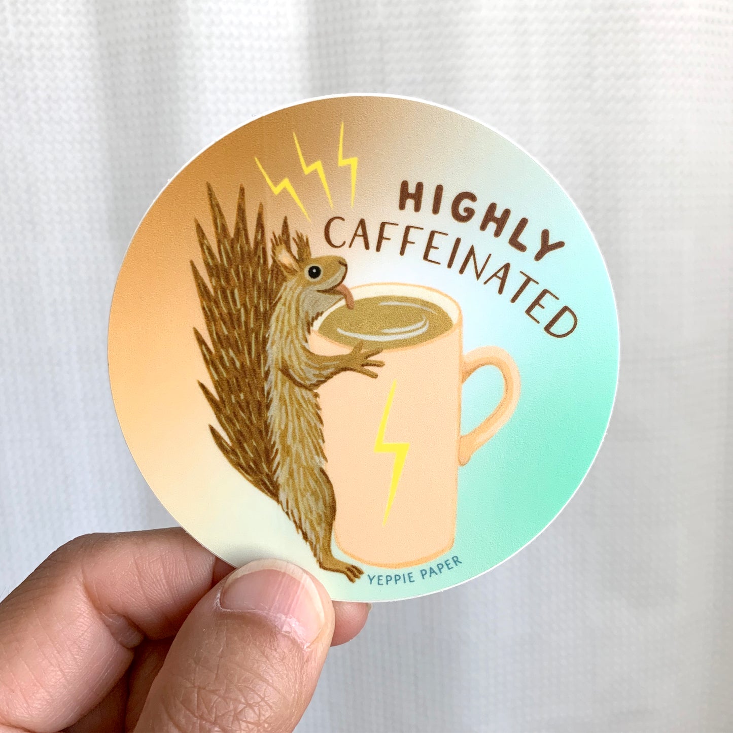CAFFEINATED SQUIRREL - DIE CUT STICKER