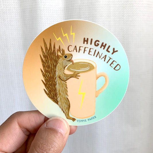 CAFFEINATED SQUIRREL - DIE CUT STICKER