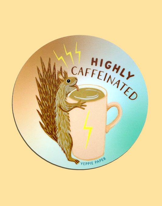 CAFFEINATED SQUIRREL - DIE CUT STICKER