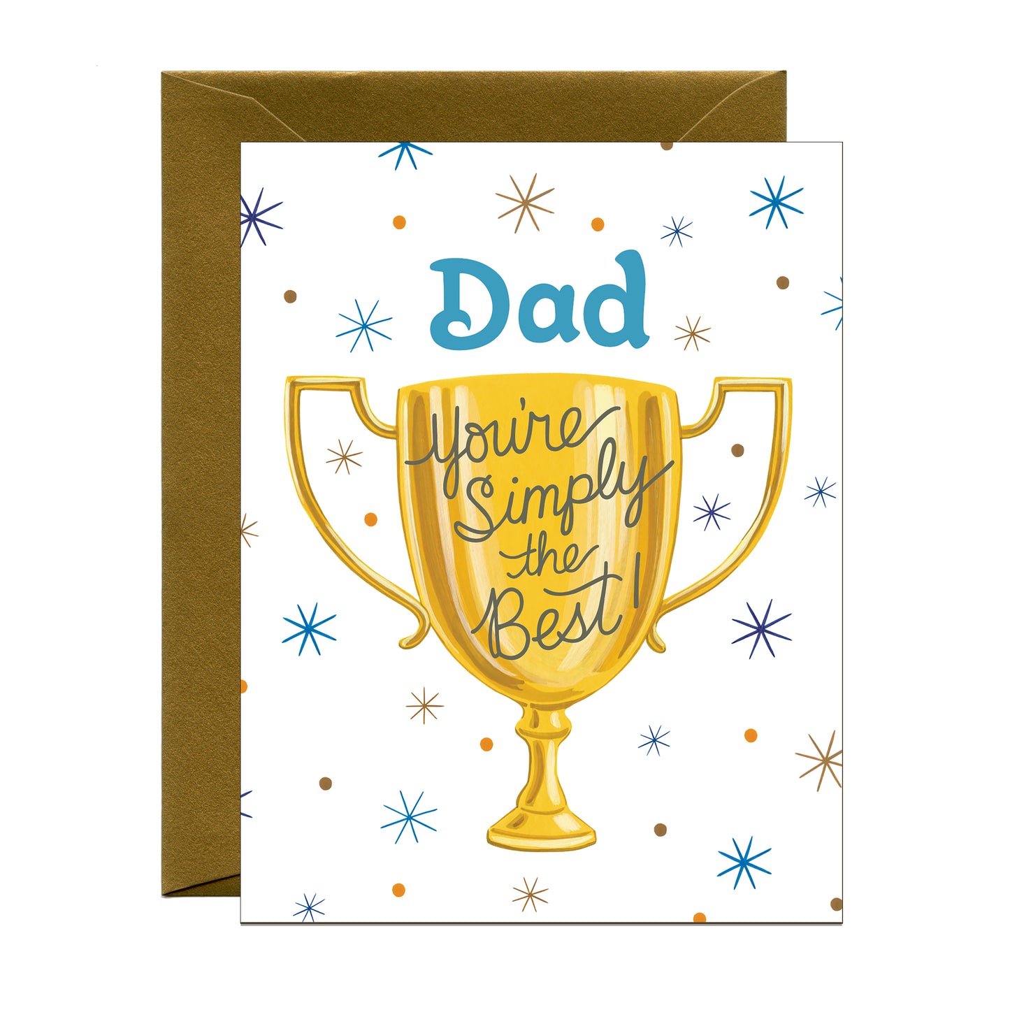 SIMPLY THE BEST DAD TROPHY - FATHER'S DAY GREETING CARD