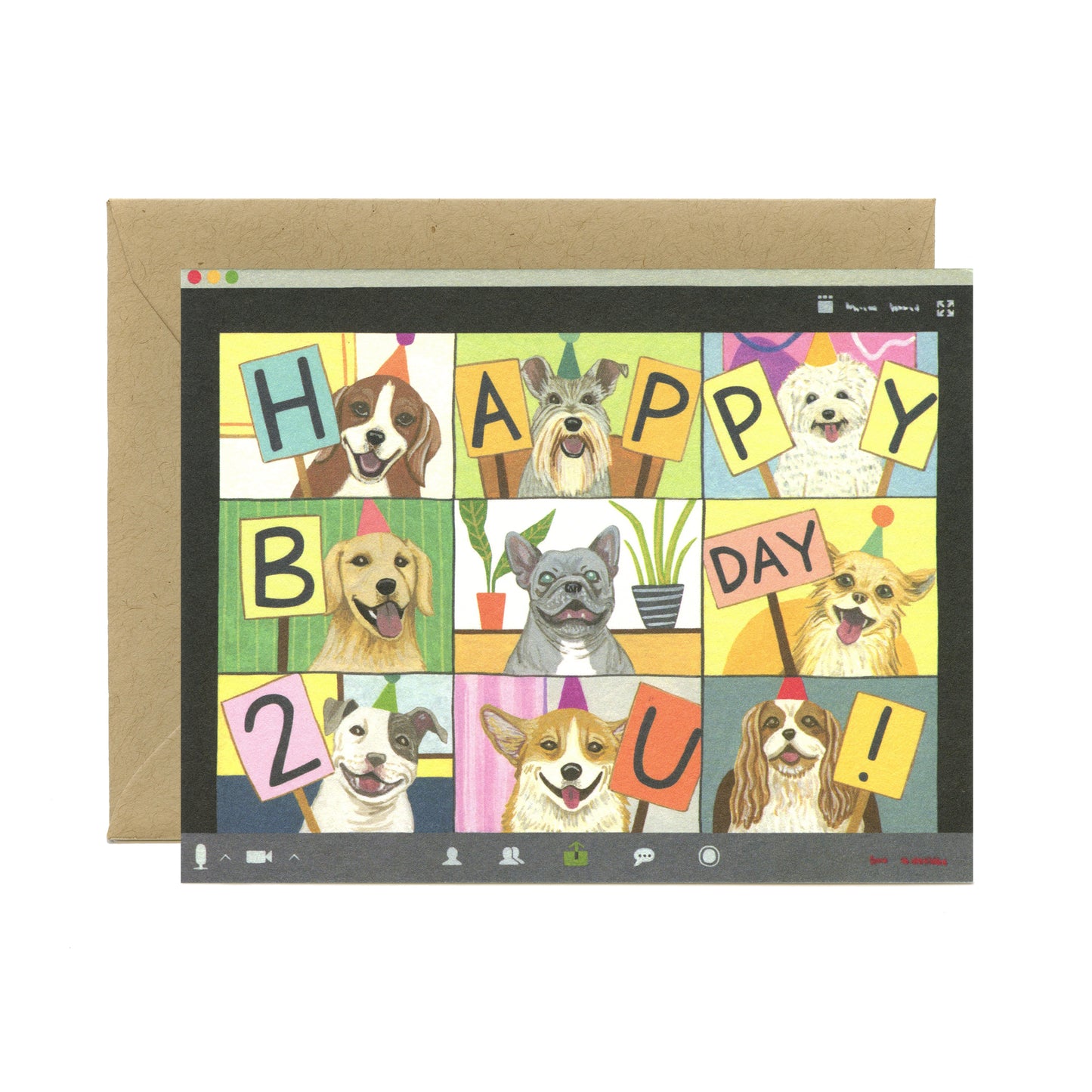 DOG BIRTHDAY ZOOM - BIRTHDAY GREETING CARD
