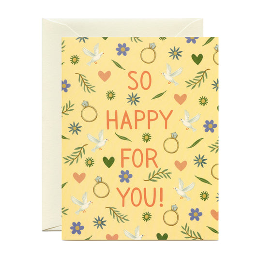 WEDDING DOVES, DIAMONDS AND FLOWERS - WEDDING GREETING CARD